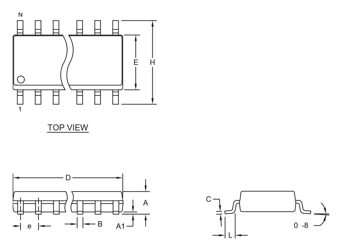 MAX604CSA+T 8引脚 SO SOIC 封装外形图 21-0041