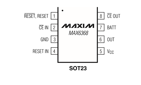 MAX6368LKA29+T 8 引脚 SOT23 引脚配置