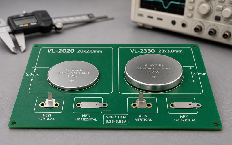 Panasonic VL-2020 与 VL-2330 可充纽扣电池选型对比